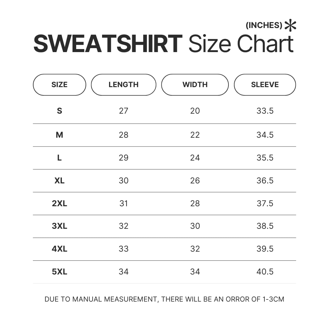 Sweatshirt Size Chart - August Burns Red Store