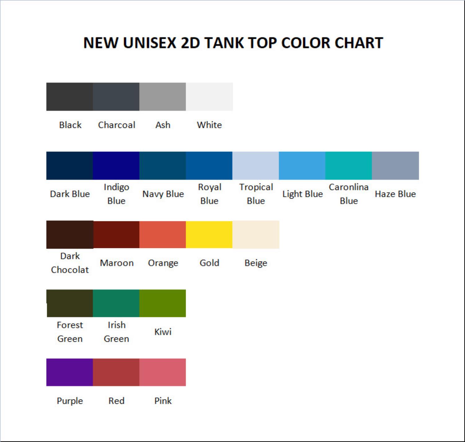 tank top color chart - August Burns Red Store