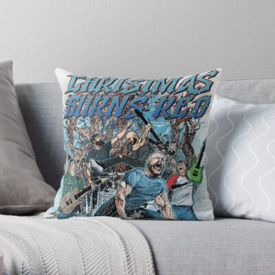 August Christmas Burns Sessions Red 2021 Masjun Throw Pillow Official August Burns Red Merch